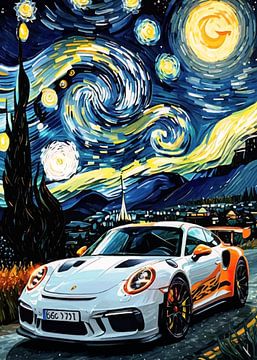 De witte Porsche 911 GT3 RS Sterrennacht van MIROKKU