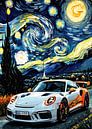 De witte Porsche 911 GT3 RS Sterrennacht van MIROKKU thumbnail