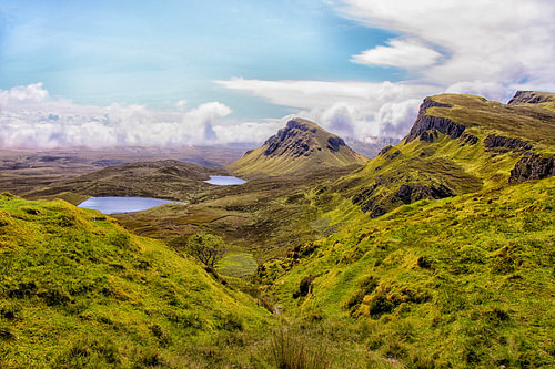 Quirang-landschap op het eiland Skye in Schotland