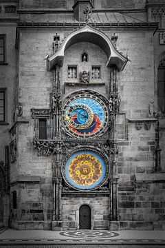 Prague Orloj - Colorkey by Melanie Viola