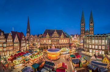 Kerstmarkt in Bremen, Duitsland van Michael Abid