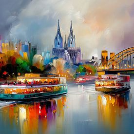 Abendstimmung am Rhein von ARTemberaubend