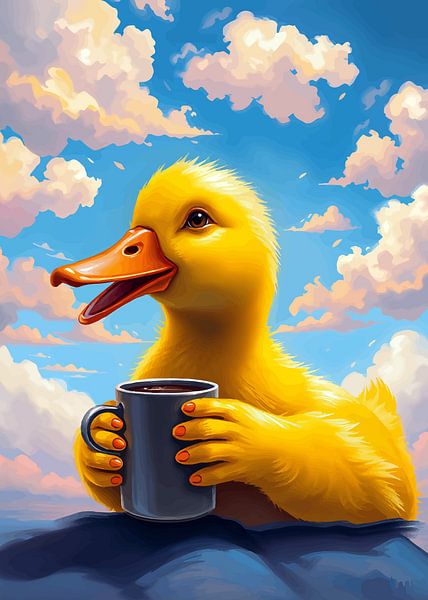 Duck Drinking Chocolate by MIROKKU