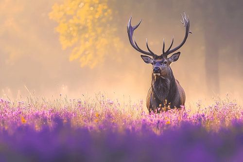 Deer in the Purple Fields