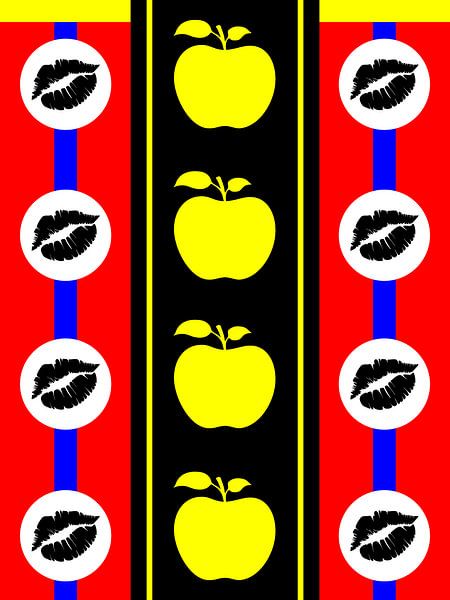 DOES Pop Art Kissing Apples van Doesburg Design