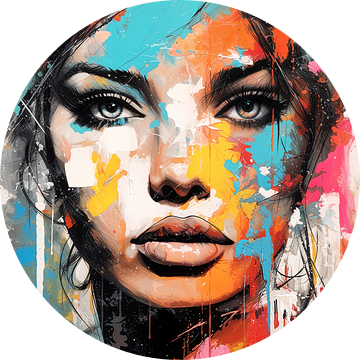 Mooi Gezicht 2 Gemengde Media Pop Art Stijl van Rosa Piazza