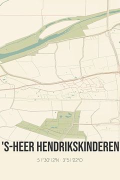 Vintage landkaart van 's-Heer Hendrikskinderen (Zeeland) van MijnStadsPoster