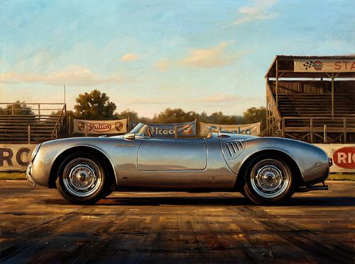 Vintage Porsche 550 Spyder schilderij