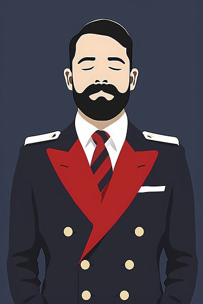Minimalist portrait of man in uniform by Art & Soul Creations