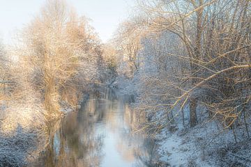 Winter landscape by the river by Dieter Walther