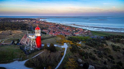 Vlieland vuurtoren en dorp