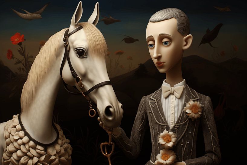 Man met zijn paard van Ton Kuijpers