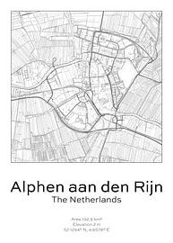 Stads kaart - Nederland - Alphen aan den Rijn van Ramon van Bedaf