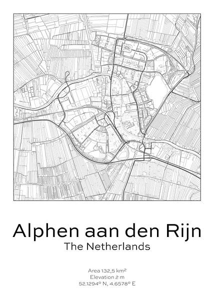 City map - Netherlands - Alphen aan den Rijn by Ramon van Bedaf