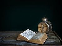 Dark still life on a bedside table