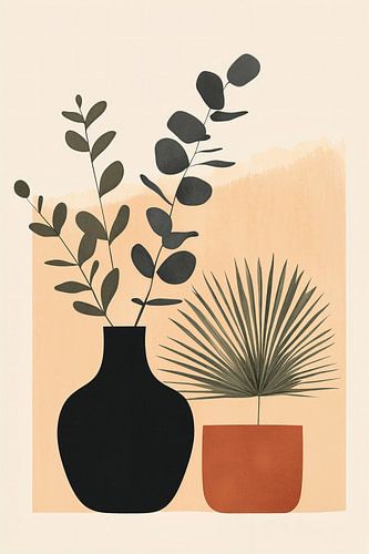 Eucalyptus in Black and Tarracotta no.3