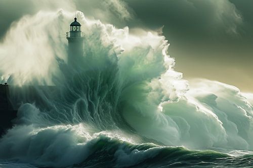 Lighthouse, stormy waters