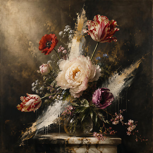 Stillleben mit Blumen von Jacco Hinke