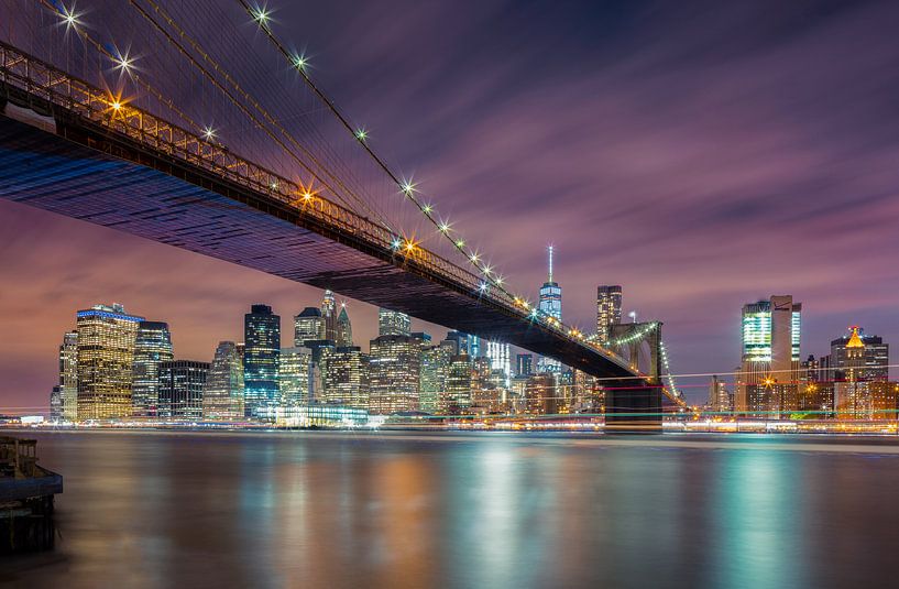 Brooklyn Bridge at Night, Michael Zheng by 1x