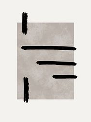 Minimalistisches Kunstwerk mit Texturen und Linien in Erdfarben