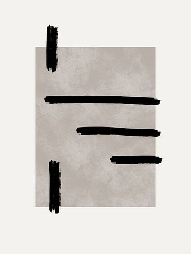 Minimalistisch kunstwerk met texturen en lijnen in aardkleur