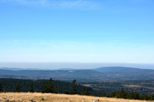 Uitzicht op het Harz gebergte vanaf de top van de Brocken