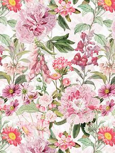Jardin de fleurs roses de printemps sur Floral Abstractions