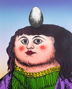 Frau mit Ei auf dem Kopf von Helmut Böhm