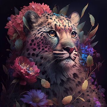 prédateur avec des fleurs sur Gelissen Artworks