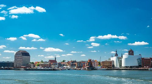 Panorama van de hanzestad Stralsund, Duitsland