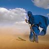 Sahara desert. Tuareg on skis. by Frans Lemmens