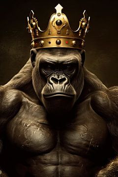 Gorilla with a crown by Wall Wonder