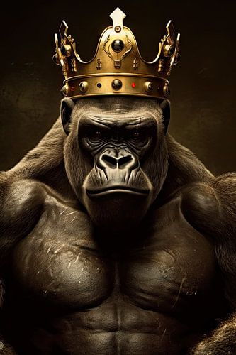 Gorilla met een kroon