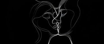 Love in black and white - Minimalist by Poster Art Shop