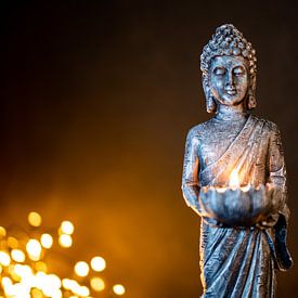 Buddha image with bokeh background by Bert de Boer