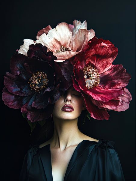 Weibliches Porträt mit tiefen Farben von Your unique art