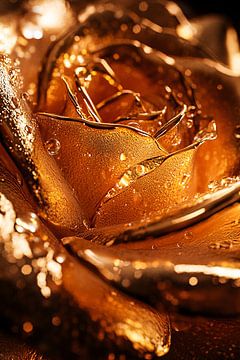Luxueuze gouden roos close-up van Imperial Art House
