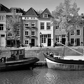 De Brede Haven van Den Bosch in zwart-wit van Den Bosch aan de Muur