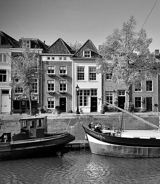 Le Brede Haven de Den Bosch en noir et blanc sur Den Bosch aan de Muur