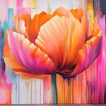 Tulipe abstraite colorée duo