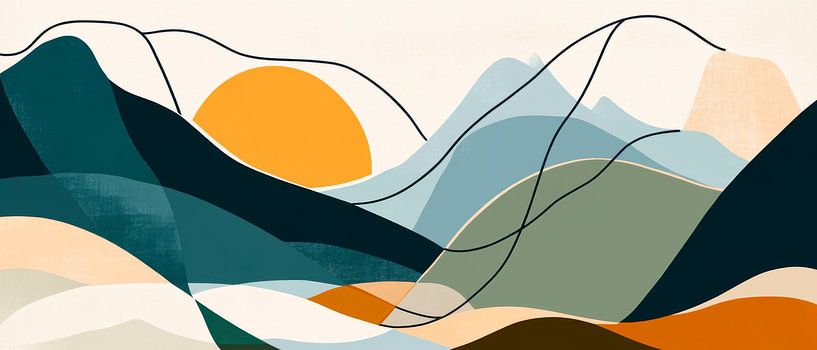 Kleuren berglandschap van Poster Art Shop