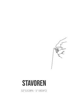 Stavoren (Fryslan) | Carte | Noir et blanc sur Rezona