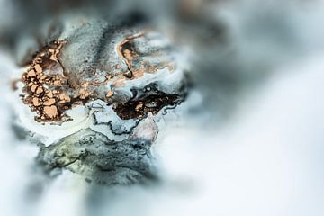 Fluid Painting, AlcoholInk Malererei, Bronze, Gold, Schwarz, Weiß