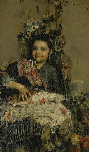 Antonio Mancini - Ein Mädchen