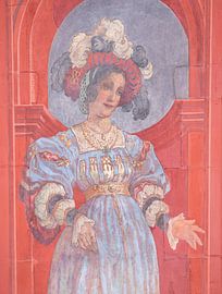 Fresco op Raadhuis van Bazel in Zwitserland van Joost Adriaanse