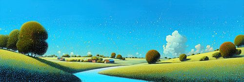 Prairie | Prairie avec ciel saphir