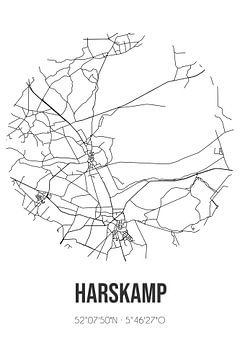 Harskamp (Gelderland) | Karte | Schwarz und Weiß von Rezona