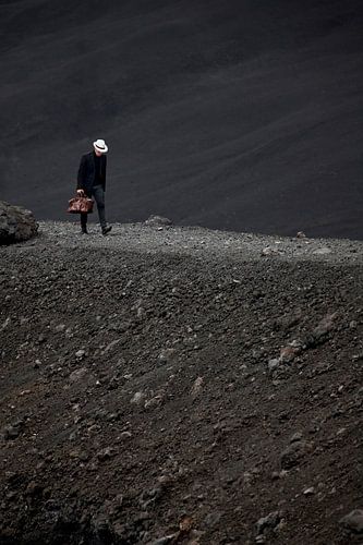 een man op de etna