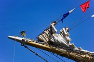 Zeilschip op Sail Amsterdam met rood, blauw en witte zeilen by Alice Berkien-van Mil thumbnail