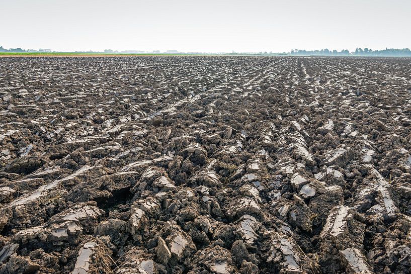 Frisch gepflügtes Feld aus niederländischem Flusslehm von Ruud Morijn